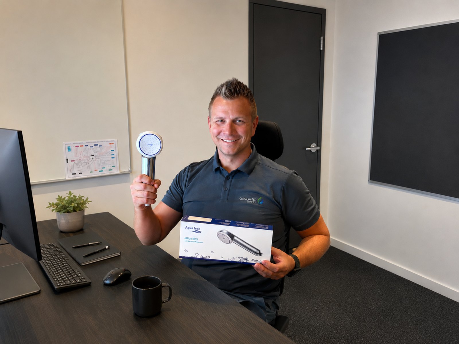 Kenneth på kontoret – Clean Water Supply